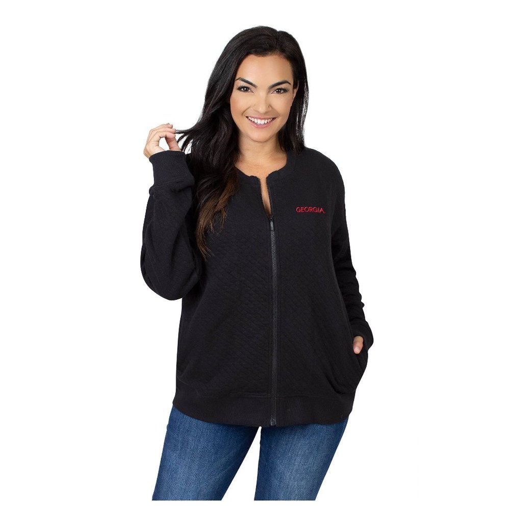 UGApparel Nebraska Cornhuskers Women's Quilted Full-Zip Jacket Medium $90 Value